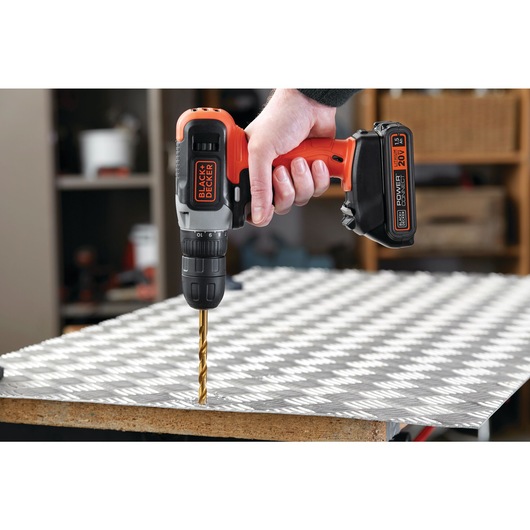 Cordless drill / driver drilling hard material.