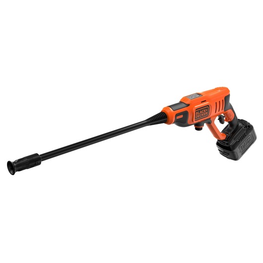 Profile of 20 volt cordless power cleaner kit.
