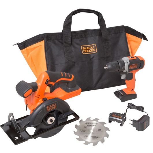 Lithium ion drill / driver plus circular saw combo kit.