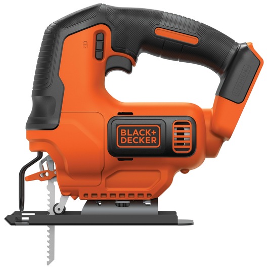 Profile of 20 volt MAX cordless jigsaw.