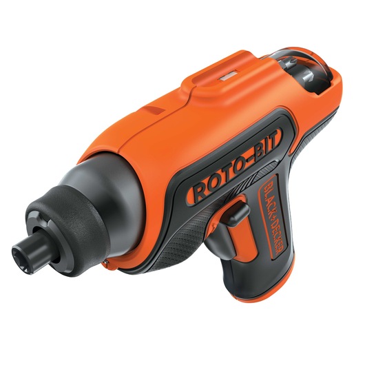 Profile of 4 volt max roto bit storage screwdriver.