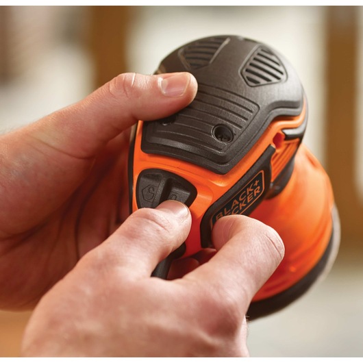 Paddle switch for natural sander actuation feature of 5 inch Random Orbital Sander.