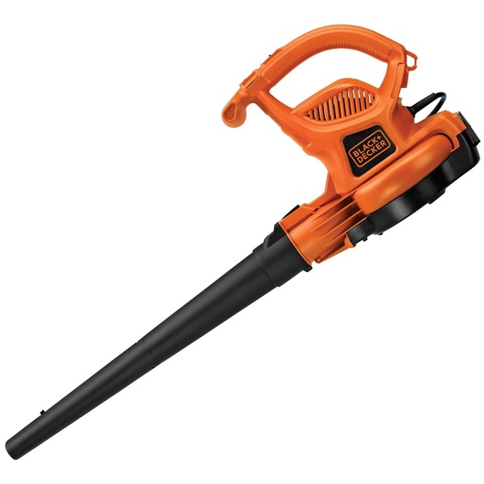 Profile of 3 in 1 vac pack 12 ampere leaf blower vacuum and mulcher.
