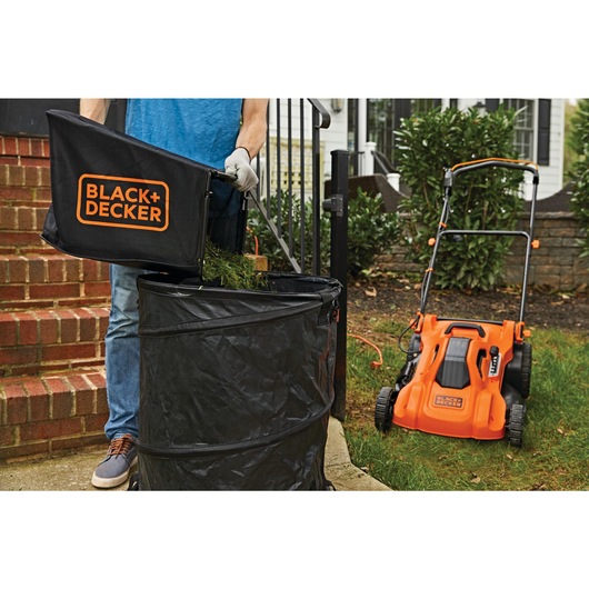 13 Amp 20 inch Corded Electric Lawn Mower with Fold handle feature.