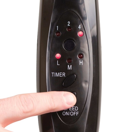 Control panel feature of Stand fan with remote.