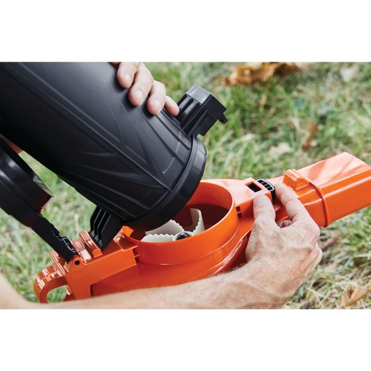 Convert from vacuum to blower feature of 12 Ampere Blower or Vacuum or Mulcher.