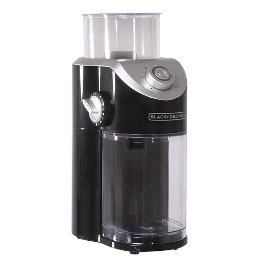 Profile of burr mill coffee grinder.