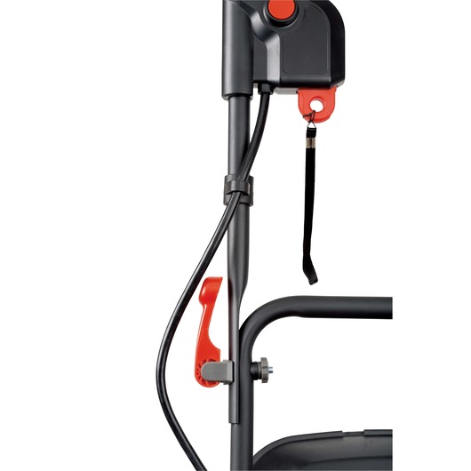 Height adjustment feature of 40 volt MAX lithium 16 inch mower.