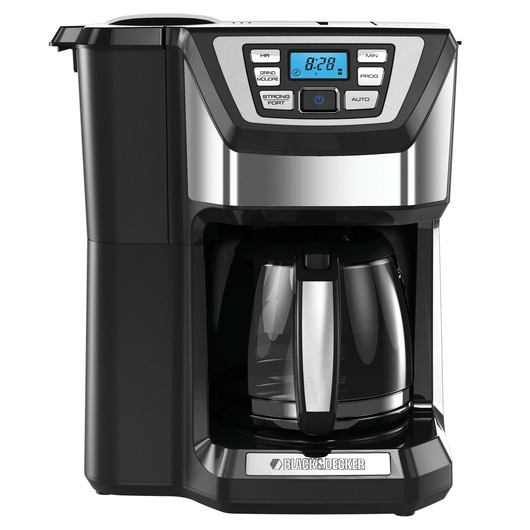 Mill and brew coffeemaker with grinder.