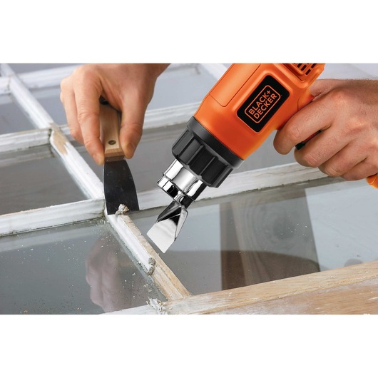 Dual Temperature Heat Gun being used.