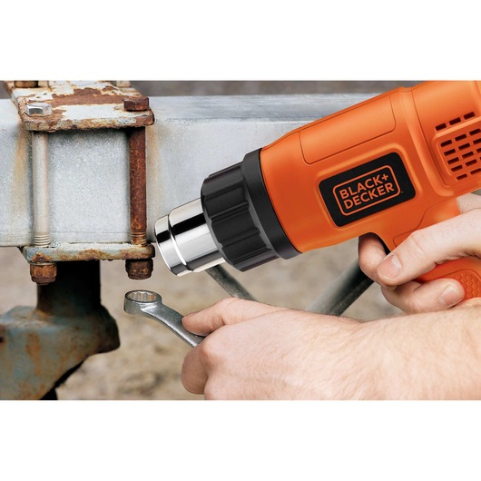 Dual Temperature Heat Gun in use.