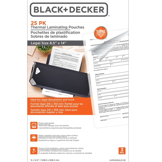 TimeShield™ Thermal Laminating Pouches, Legal, 3 mil, 25 Pack