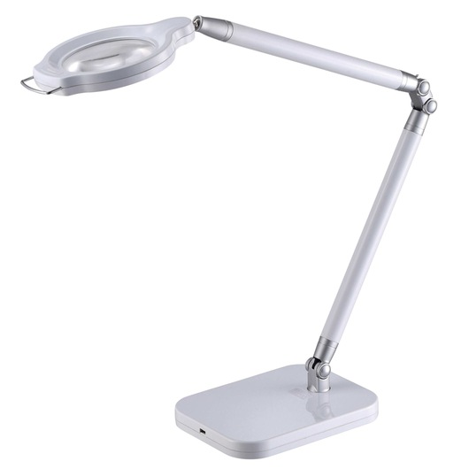 Ultra Reach Magnifier LED Desk Lamp, White