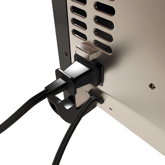 Space Maker Under the Cabinet 4 Slice Toaster Oven with Built in Cord Storage feature.