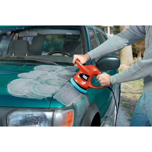 6 inch Random Orbit Waxer or Polisher being used on car.